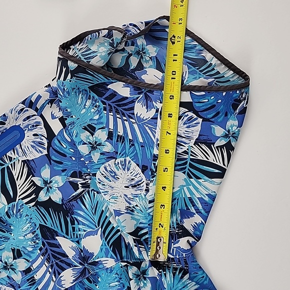 Mex Men's Swim Trunks Shorts Liner Blie White Tropical Print Size Large - Picture 12 of 12